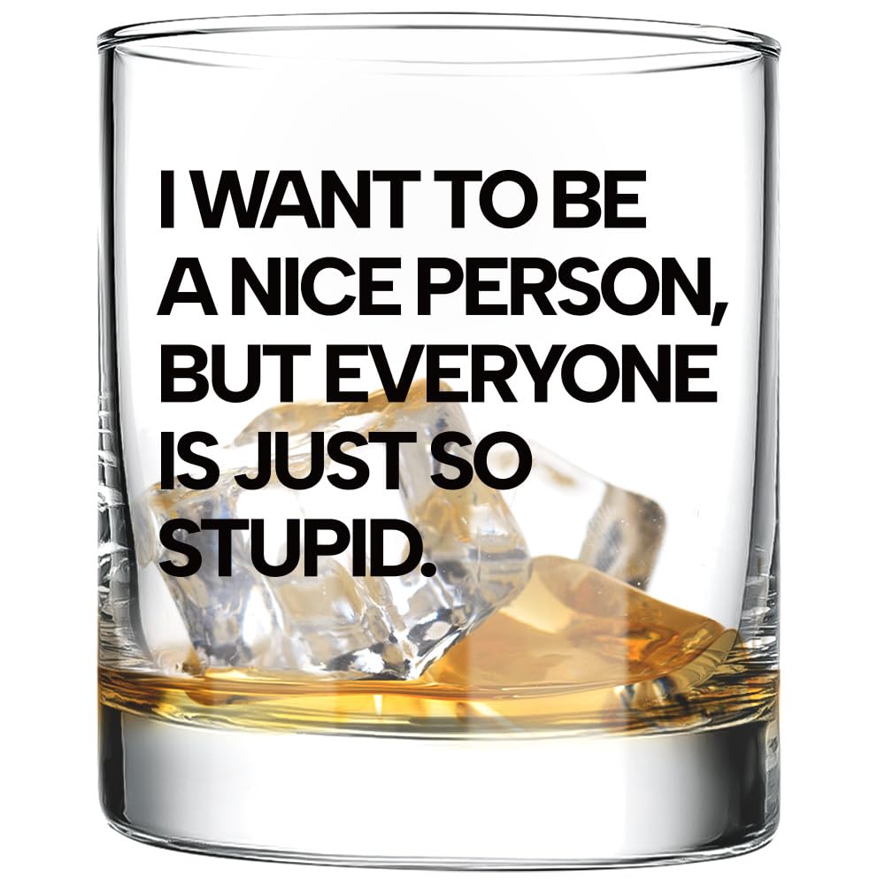 Fatbaby funny whiskey glass with humorous message, ideal for gifting and everyday enjoyment.