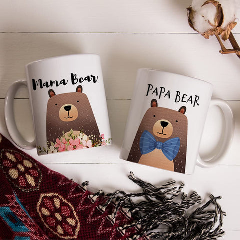 Fatbaby Papa Bear mug with comfortable handle for easy morning sipping.
