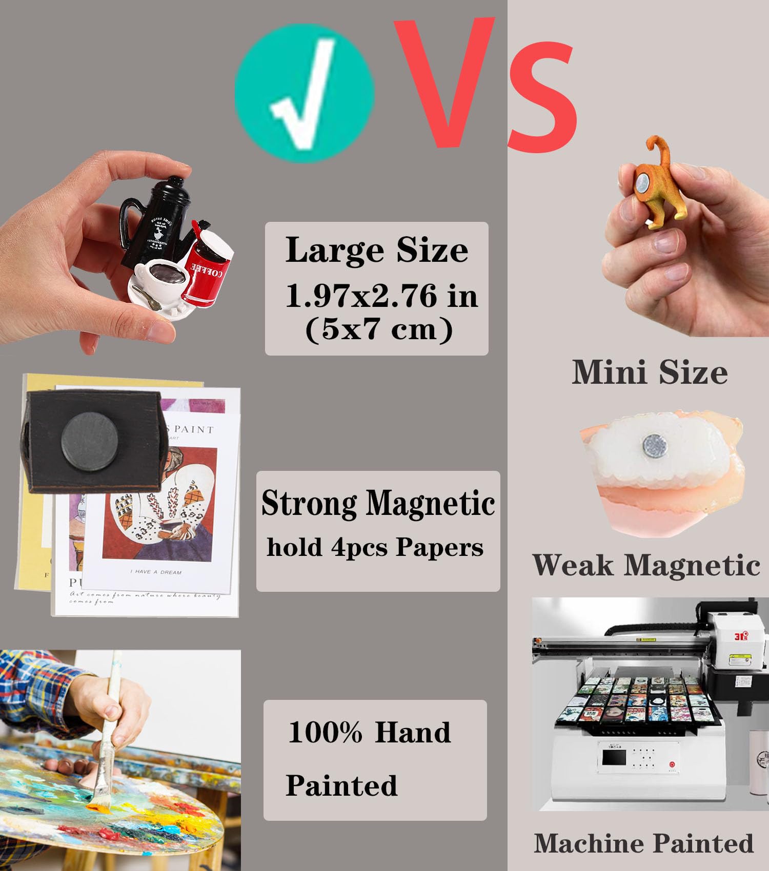 Favensen strong magnets grip pages or photos without slipping.