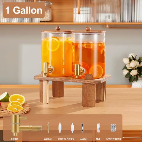 FavorFlavor glass beverage dispenser with leak-proof design