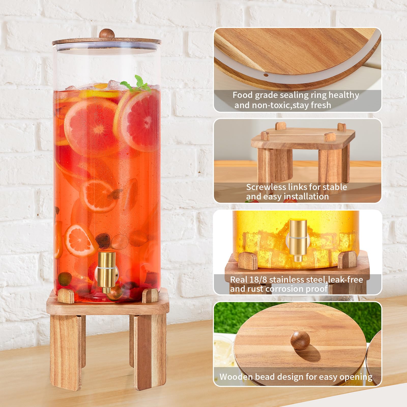 FavorFlavor dispenser features stainless steel spigot for smooth pouring.
