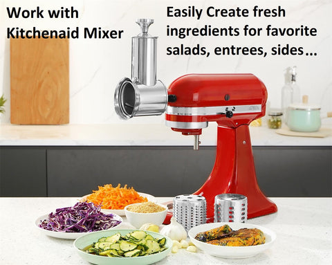 FavorKit three-blade set supports slicing, coarse and fine shredding options