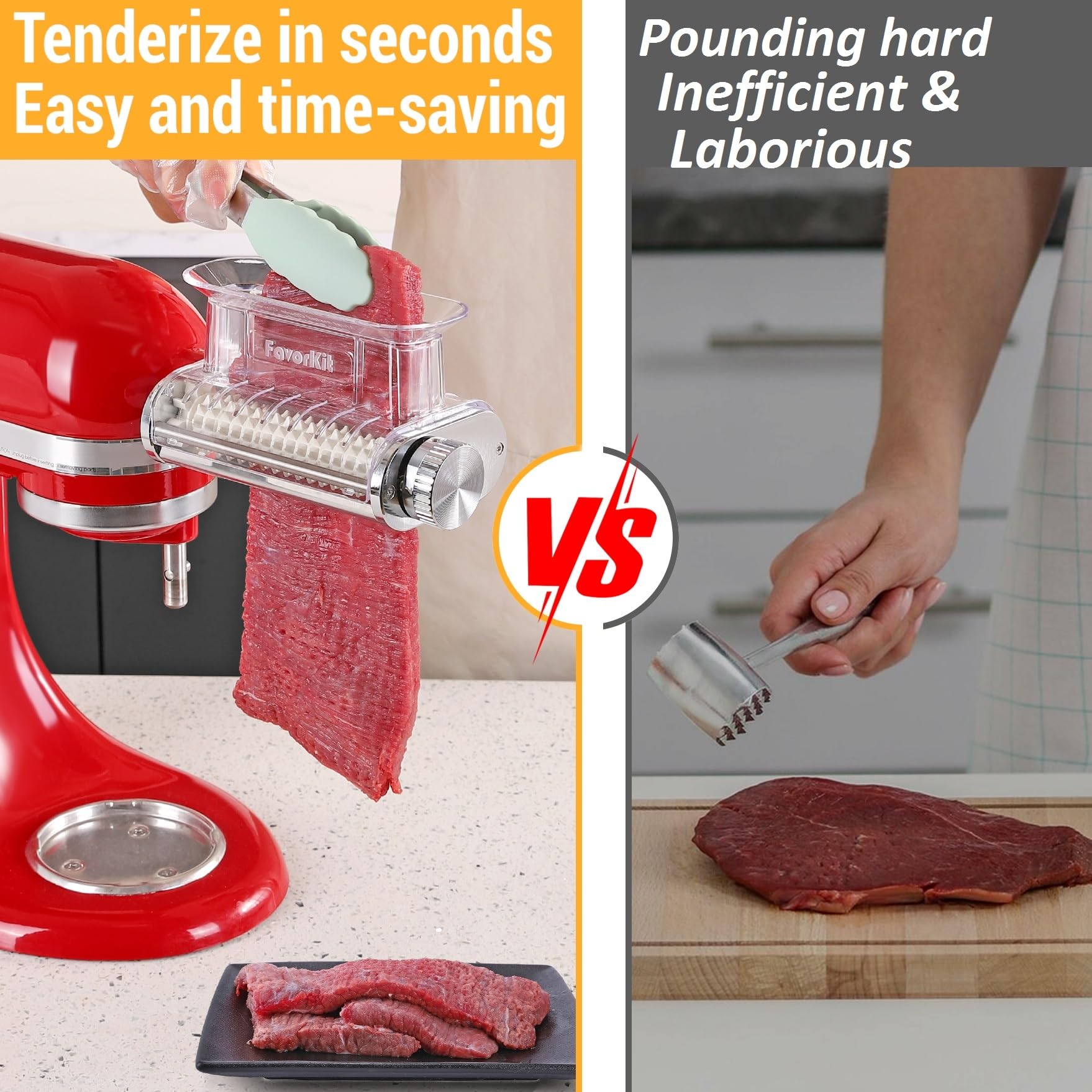 Durable metal housing of FavorKit tenderizer ensures long-lasting use