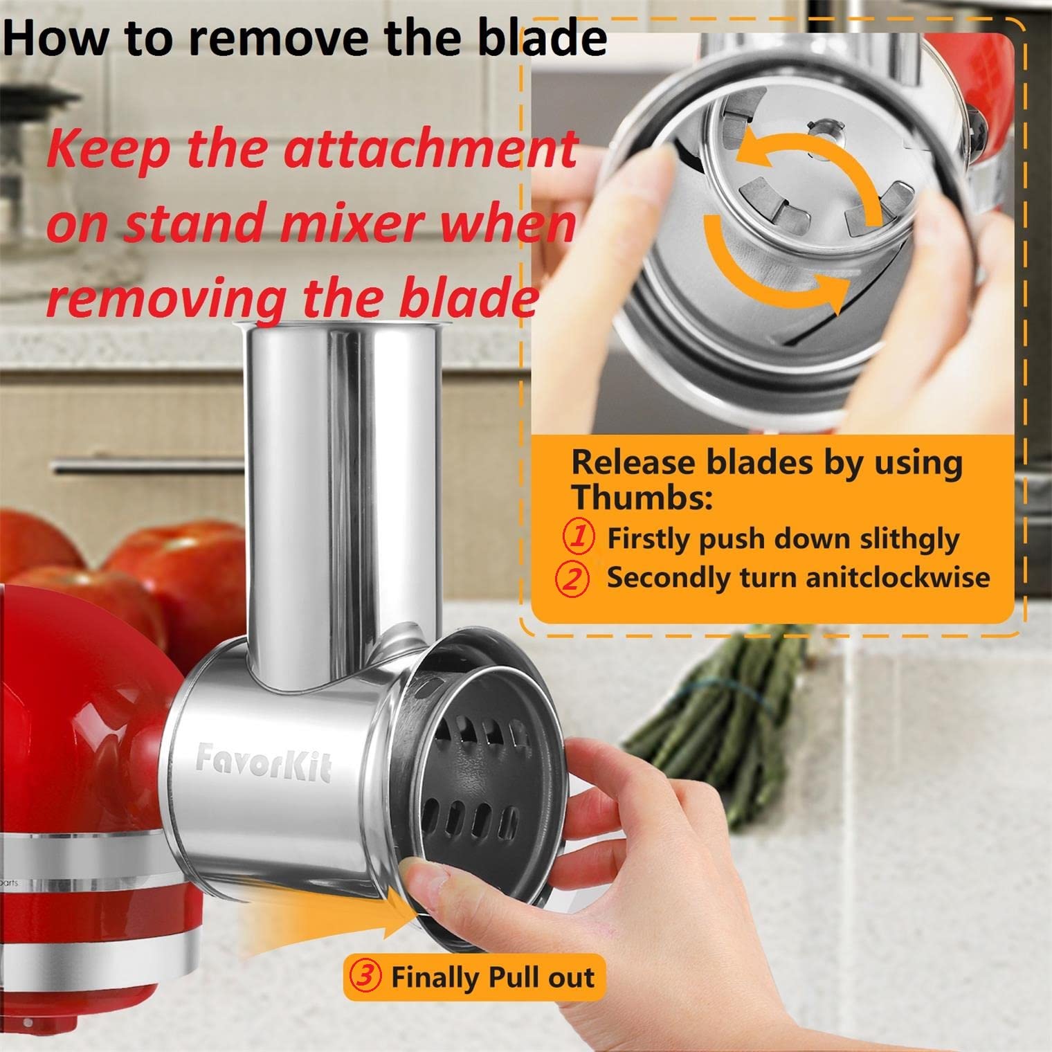 FavorKit ergonomic food pusher prevents slips during feeding