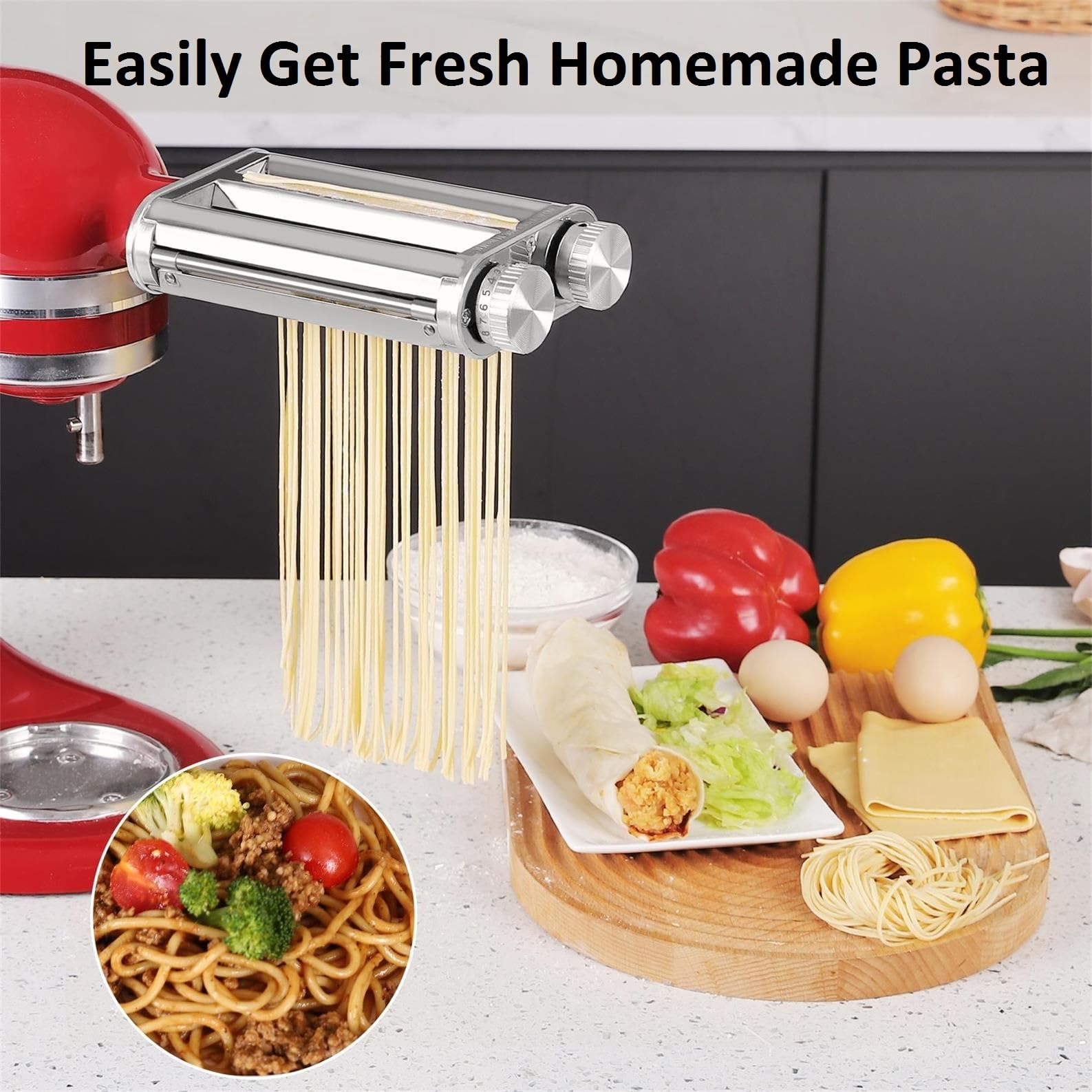 FavorKit fettuccine cutter with a 6 mm setting for thick noodles.