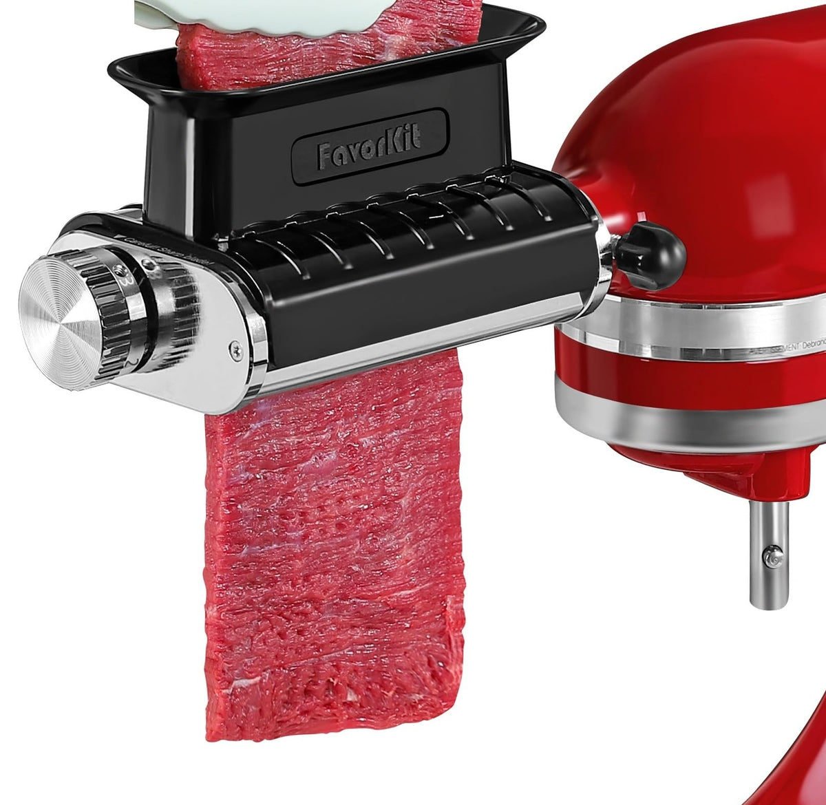 FavorKit meat tenderizer attachment front view for KitchenAid compatibility and versatile prep
