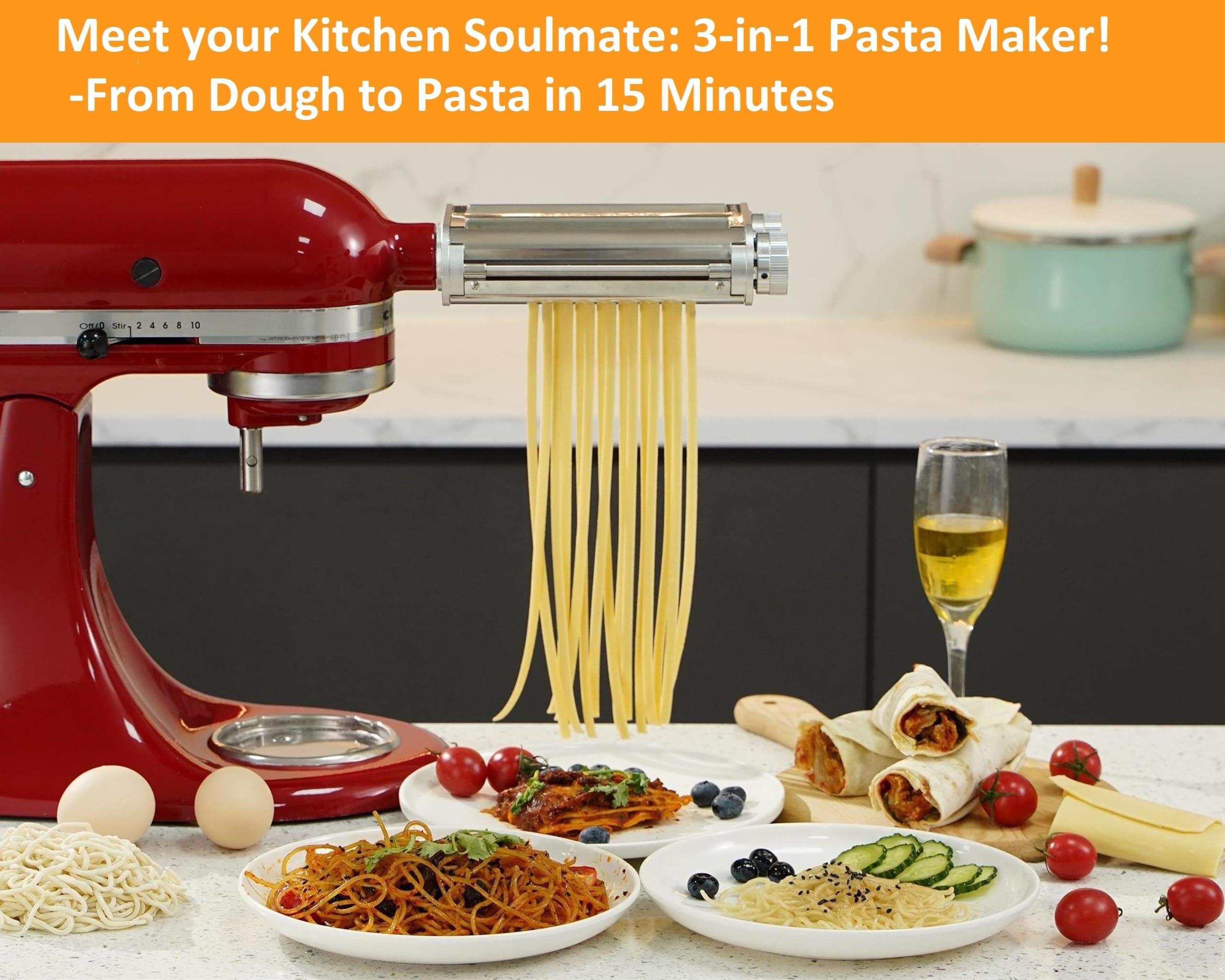 Easy attach design suits KitchenAid mixers for quick setup