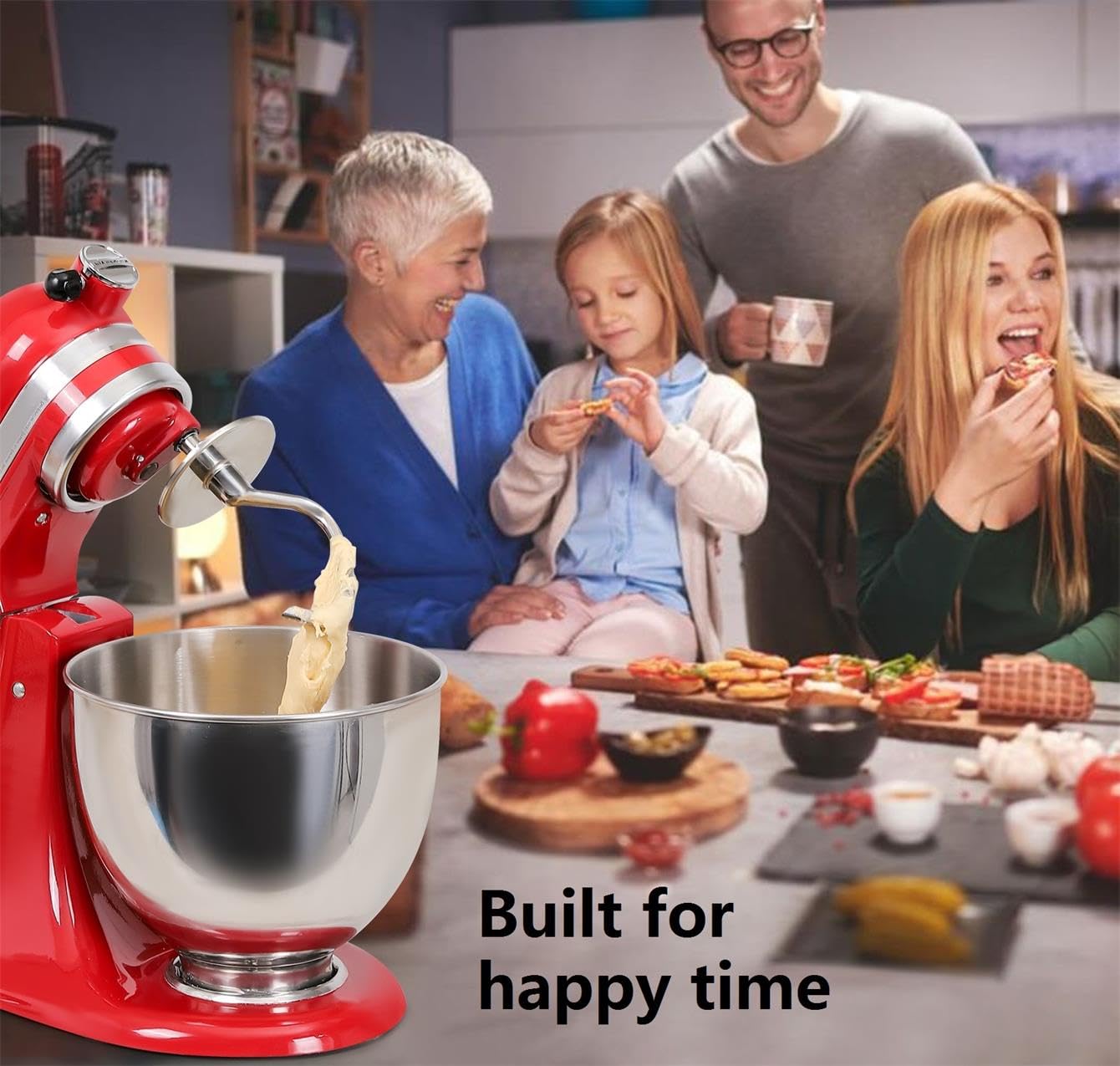 FavorKit protective guard prevents dough climbing onto the mixer head