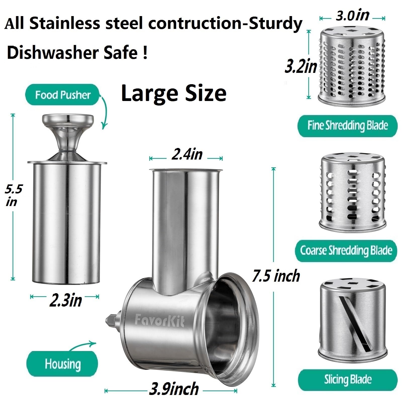 FavorKit stainless steel construction for durable, long-lasting use in the kitchen