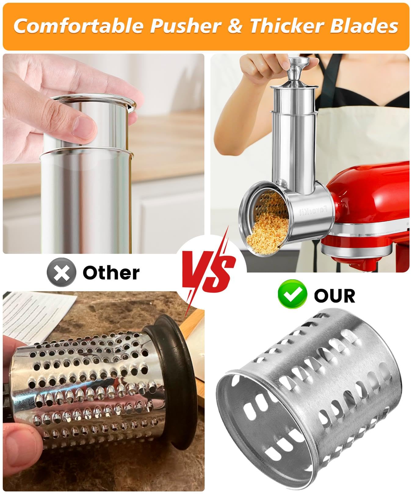 FavorKit large-cutting blades handle bigger pieces for efficient processing