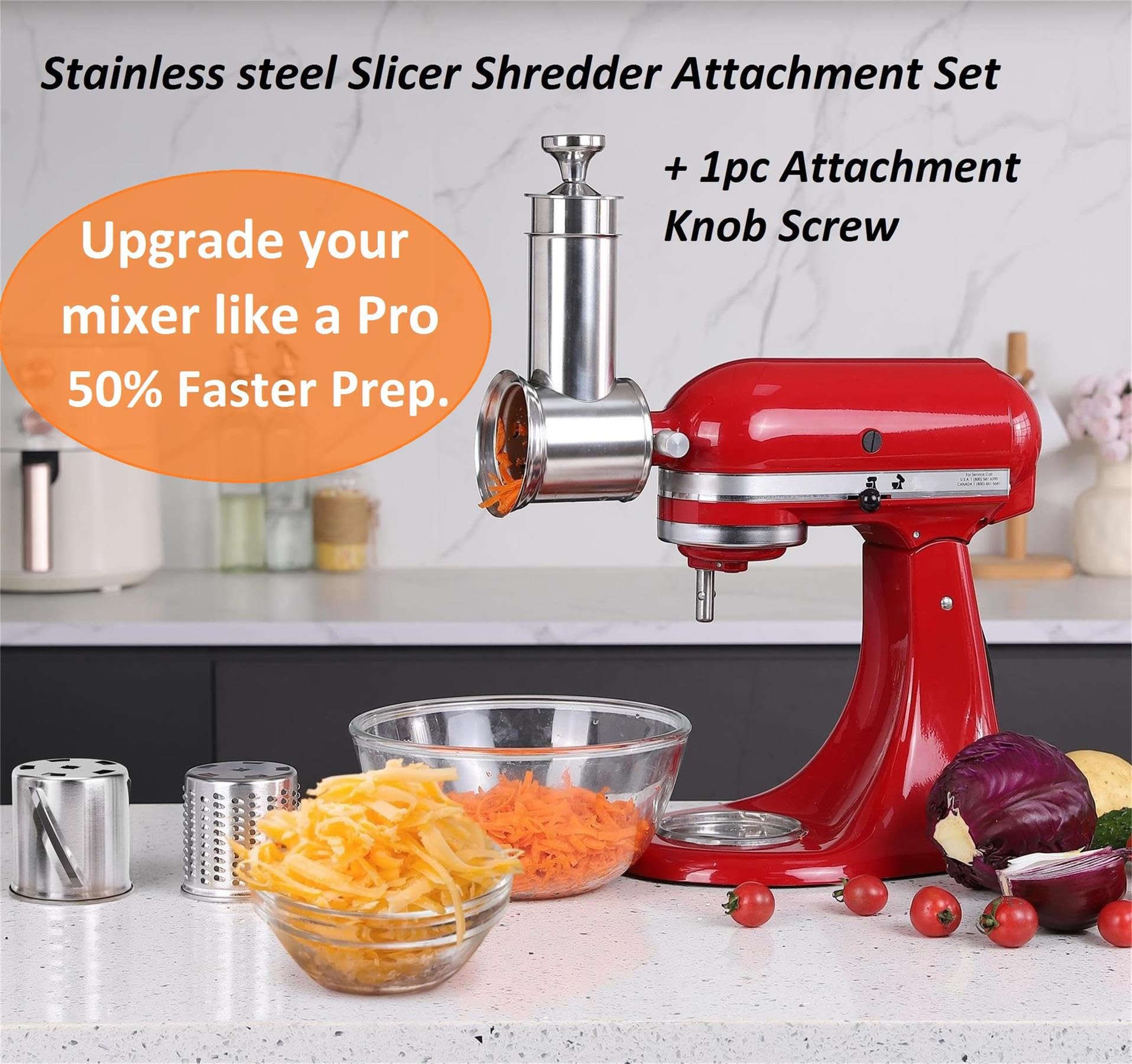 FavorKit three-blade system includes 5mm slice, 6mm coarse, and 3mm fine blades.