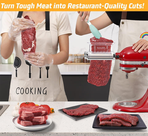 Transparent cover on FavorKit tenderizer lets you monitor tenderizing progress