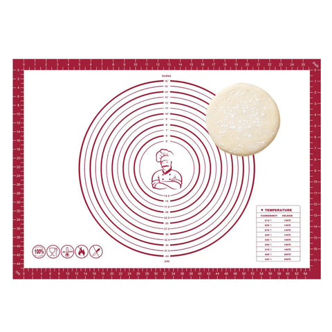 FAVXD dough mat rolling surface in red for smooth pastry and even dough