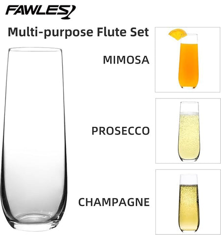 FAWLES non-leaded crystal emphasizes brilliance while sipping sparkling wines.