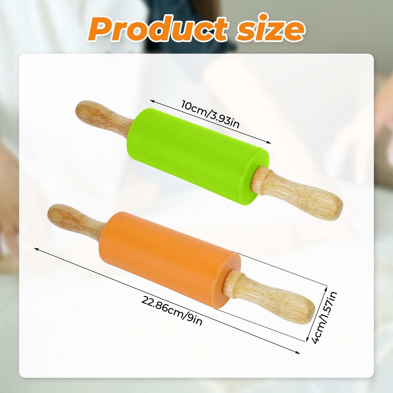 Faxco mini rolling pin for kids in green, easy-grip for small hands.