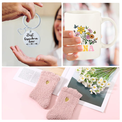 fcaylo nana keychain compact charm for grandma gifts