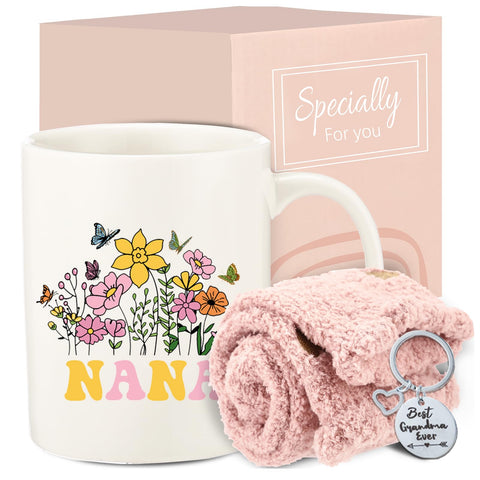 fcaylo nana mug 11oz with floral design for cozy coffee moments