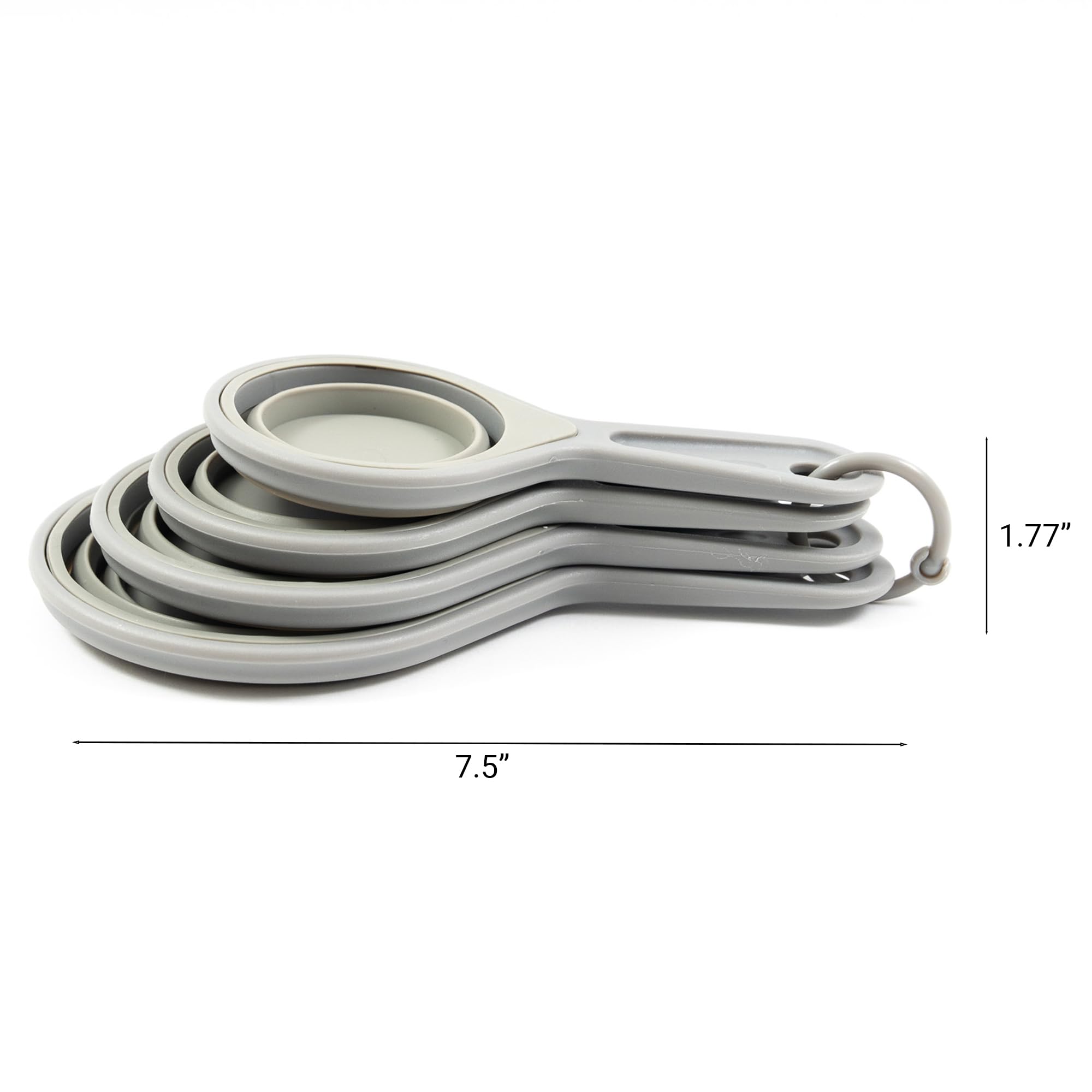 The French Culinary Institute collapsible gray cups keep counters neat and uncluttered.
