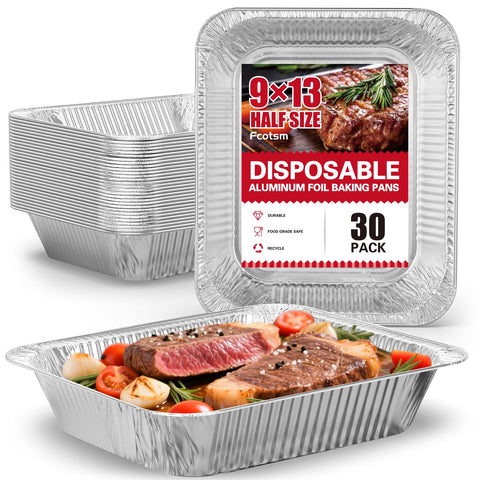 Fcotsm heavy-duty disposable foil pan, demonstrating sturdy construction for batch cooking.