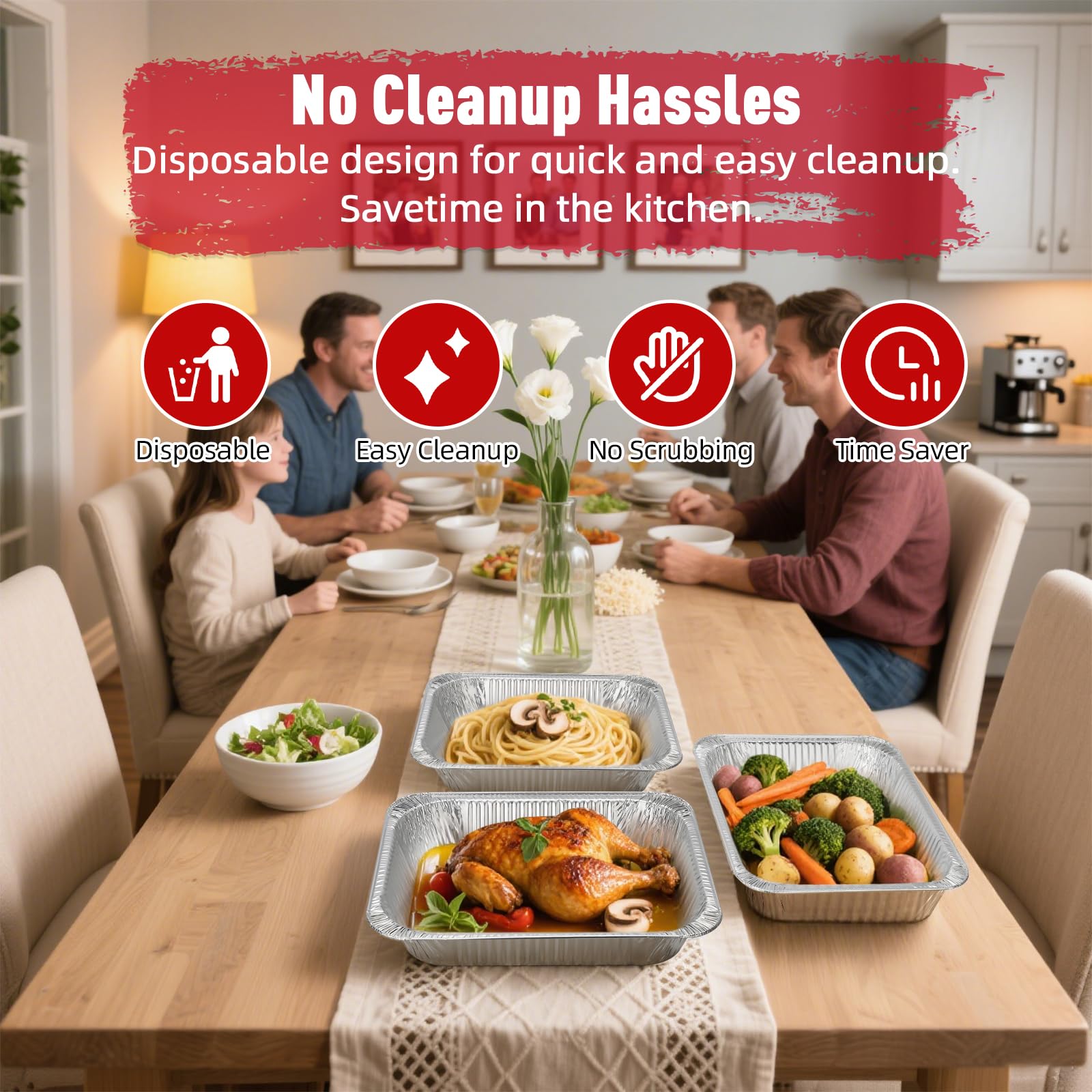 Fcotsm leak-proof pans prevent spills on ovens or grills.