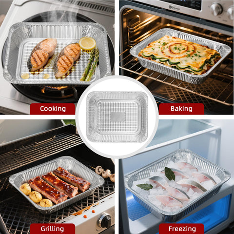Fcotsm multi-purpose pans suitable for ovens, grills, freezers, and steam tables.
