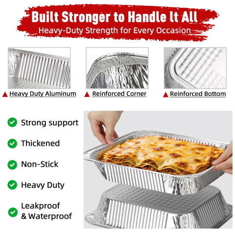 Fcotsm recyclable aluminum pans offer convenient disposal after use.