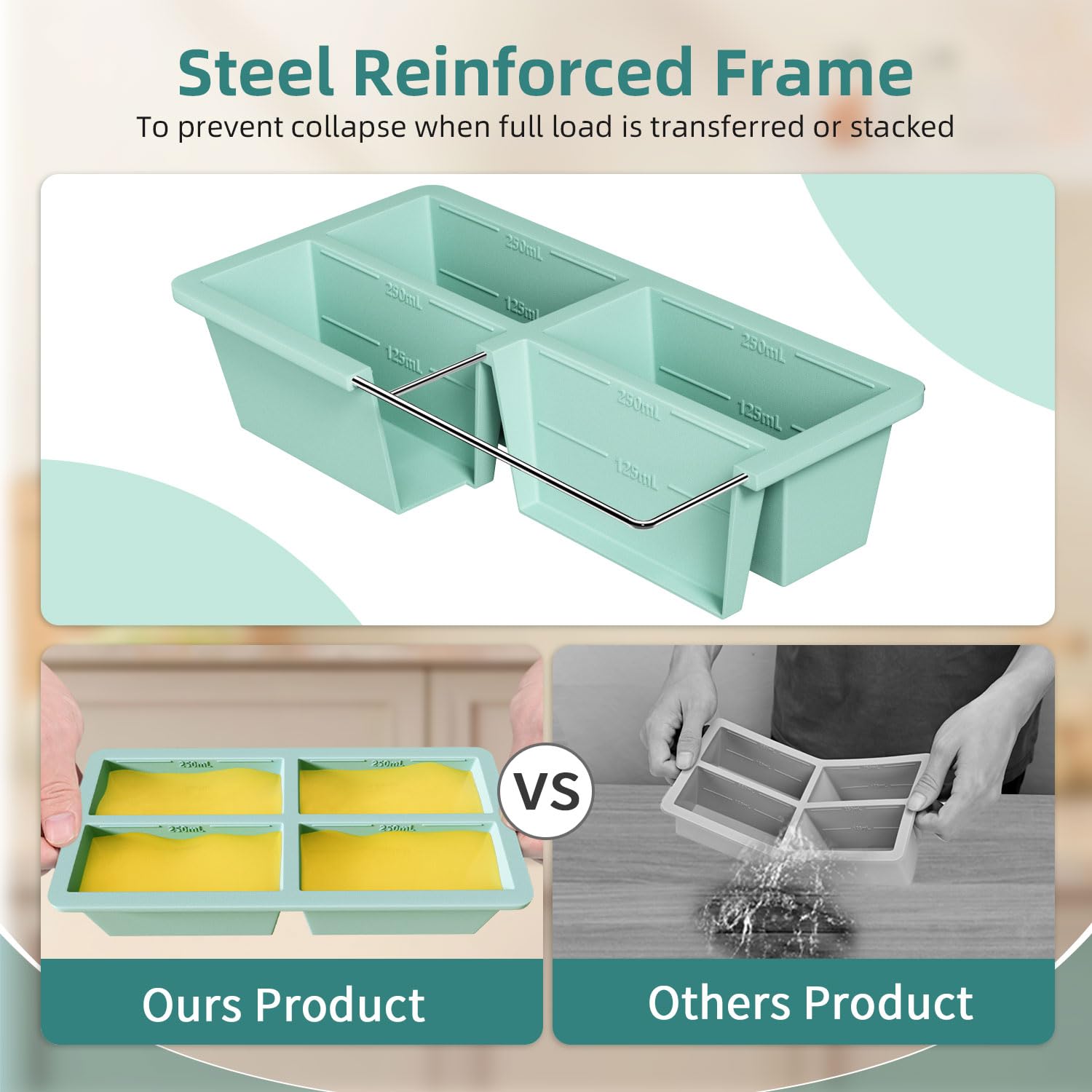 FDDAI freezer tray lid securely seals each portion to prevent spills.