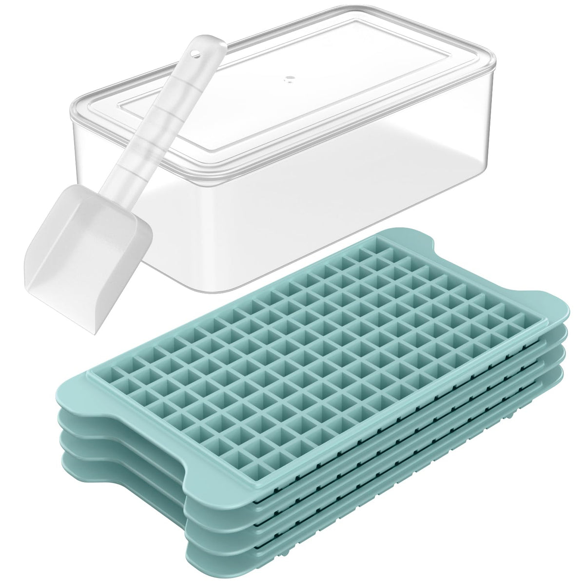 FDDBI mini ice tray with freezer bin for easy storage and quick ice release.