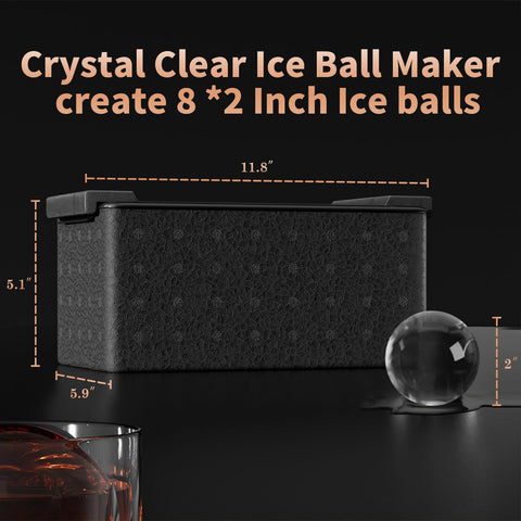FDDBI ice ball in a glass highlighting long-lasting chill.
