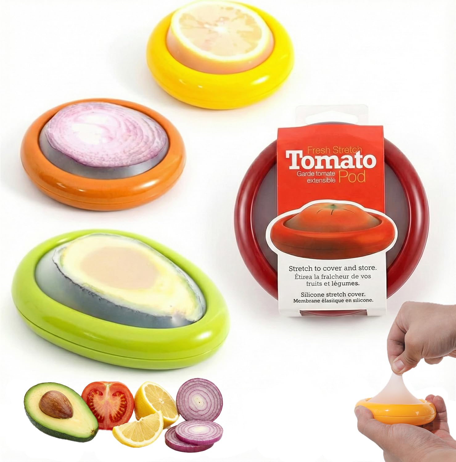 FDPOD-02 green silicone fridge container keeps fruit fresh