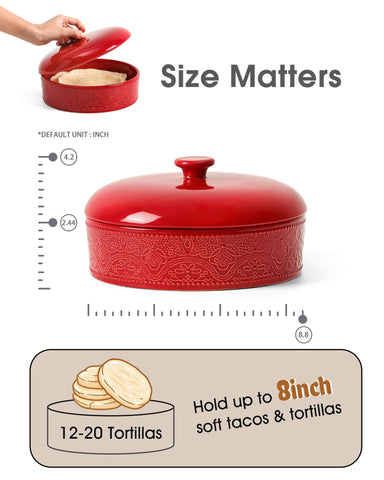 FE Fun Elements 8-8 inch tortilla holder fits 6-8 inch tortillas neatly
