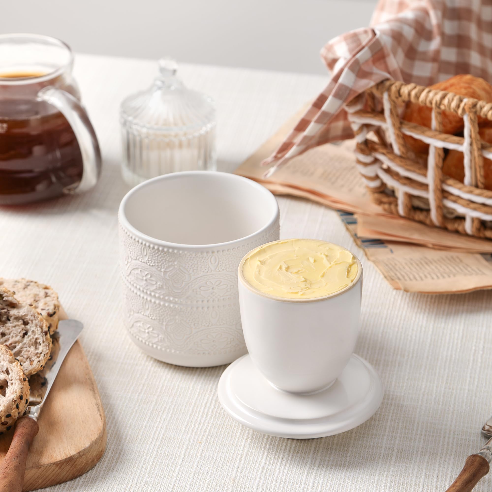 FE FUN ELEMENTS Butter Crock butter inside lid visible for soft texture