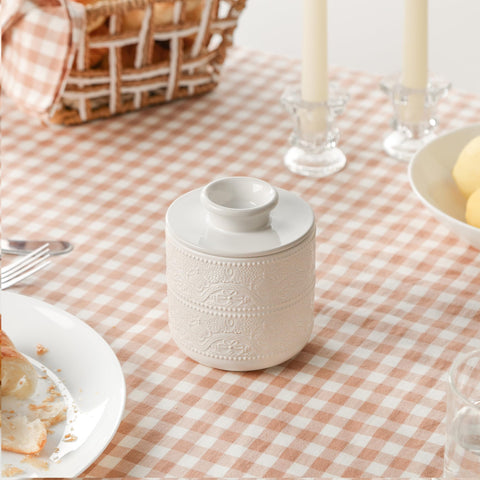 FE FUN ELEMENTS Butter Crock dishwasher-safe feature shown for quick cleaning