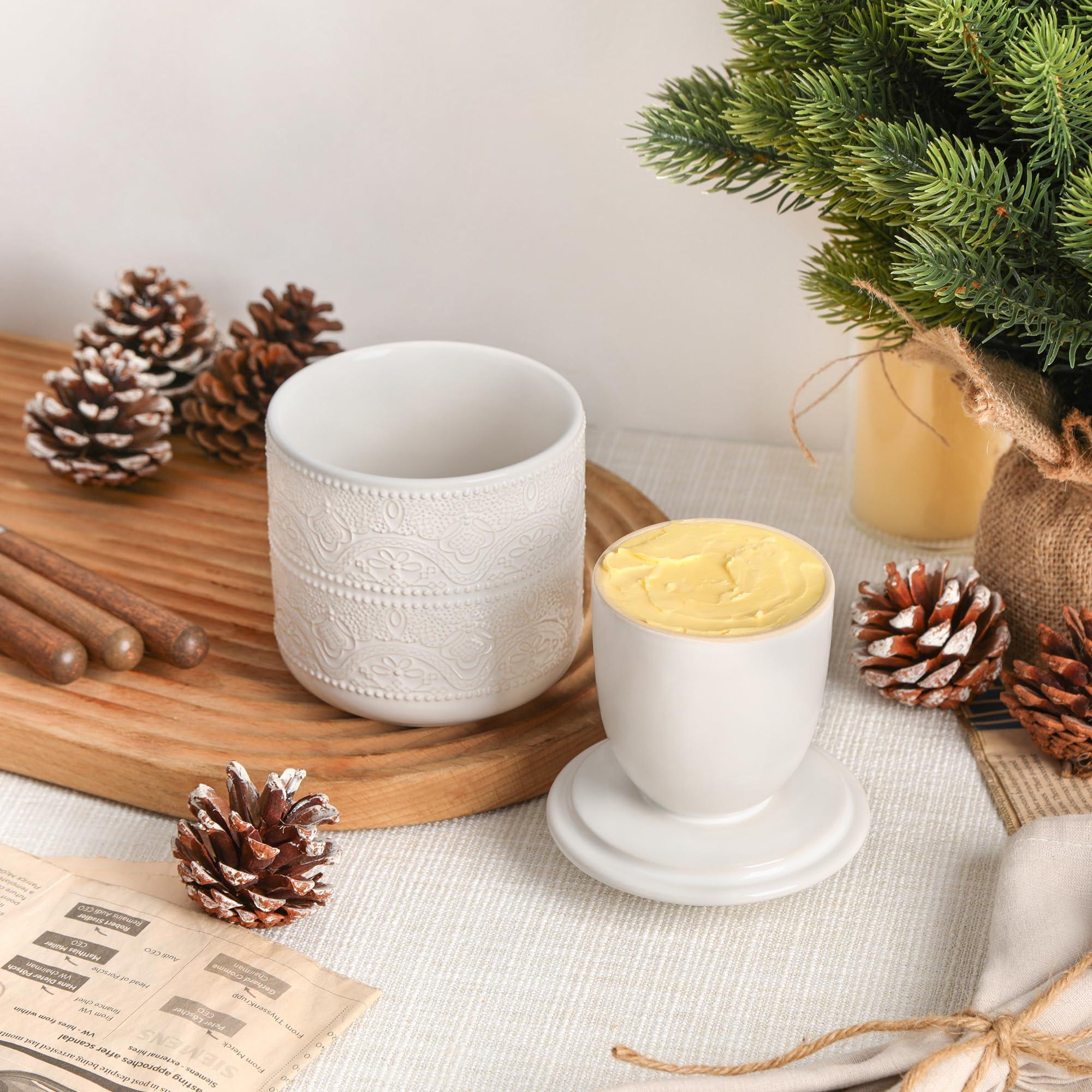 FE FUN ELEMENTS Gift-ready butter crock packaging perfect for holidays
