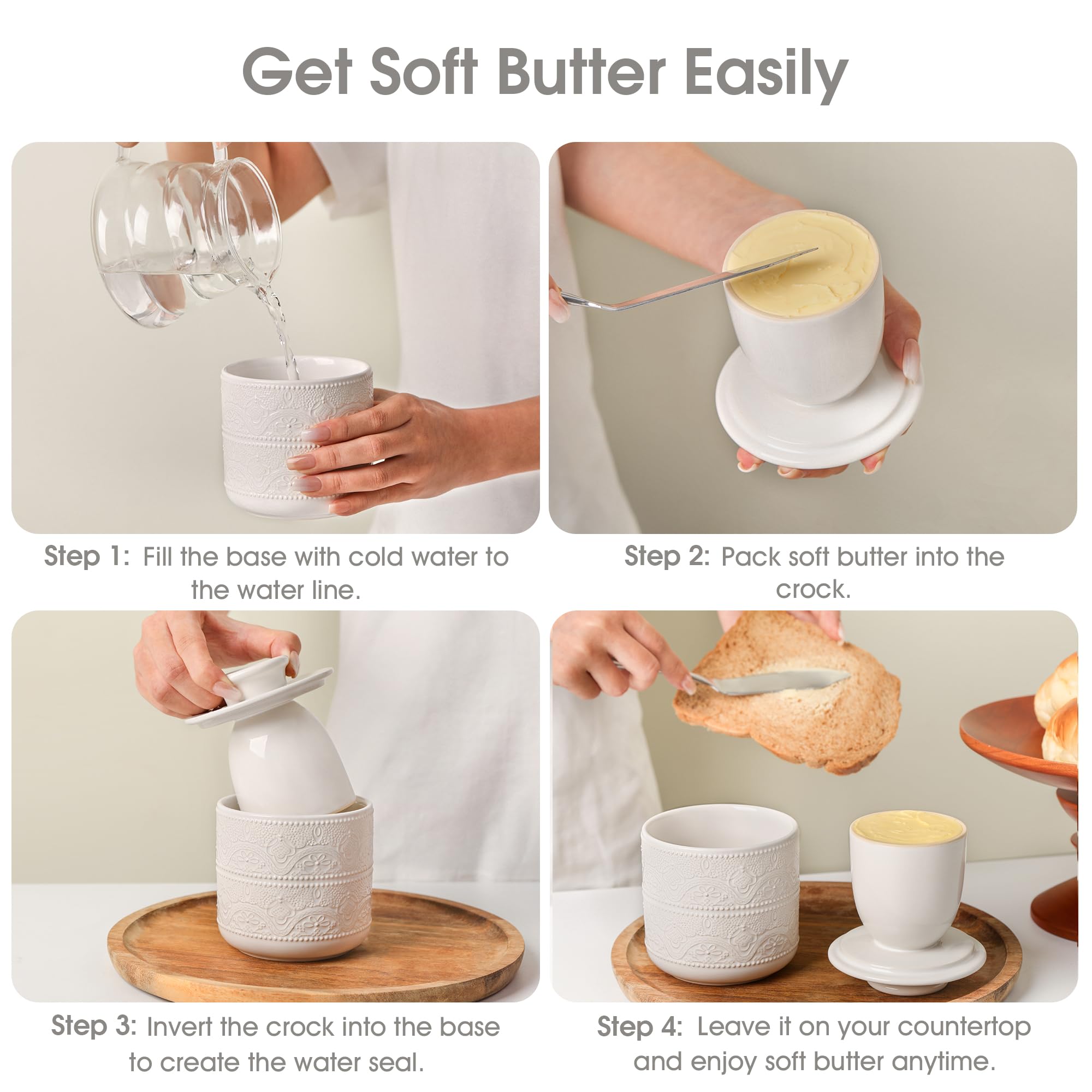 FE FUN ELEMENTS Butter Crock water-base setup demonstrates airtight seal