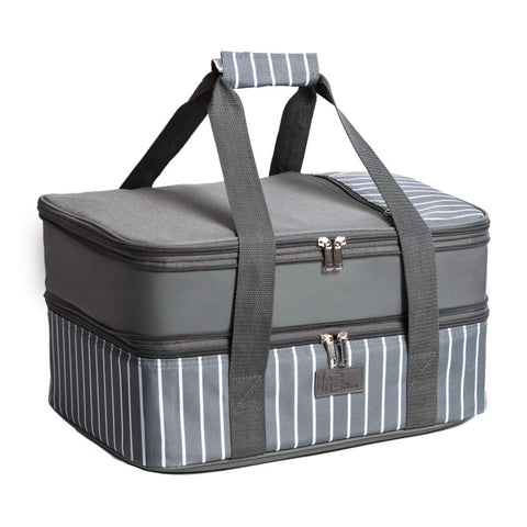 FE FUN ELEMENTS casserole carrier dual compartments for two 9x13 dishes.