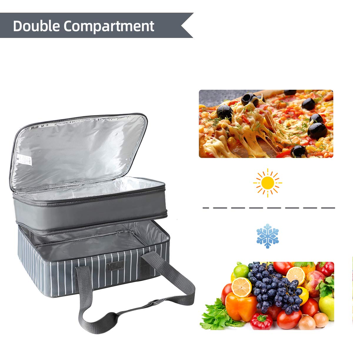 FE FUN ELEMENTS insulated lining keeps hot food warm on the go.