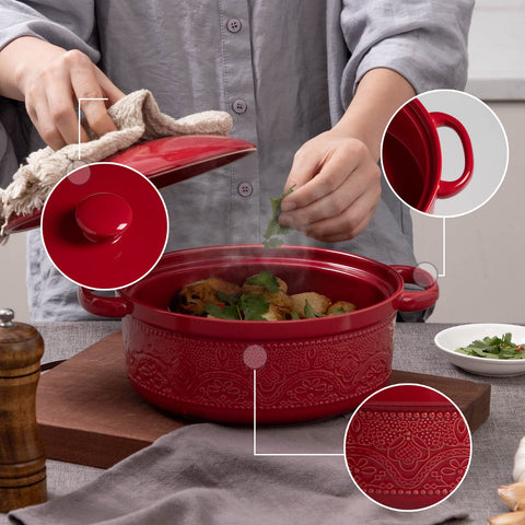 2-quart FE FUN ELEMENTS casserole dish ideal for 2–3 servings