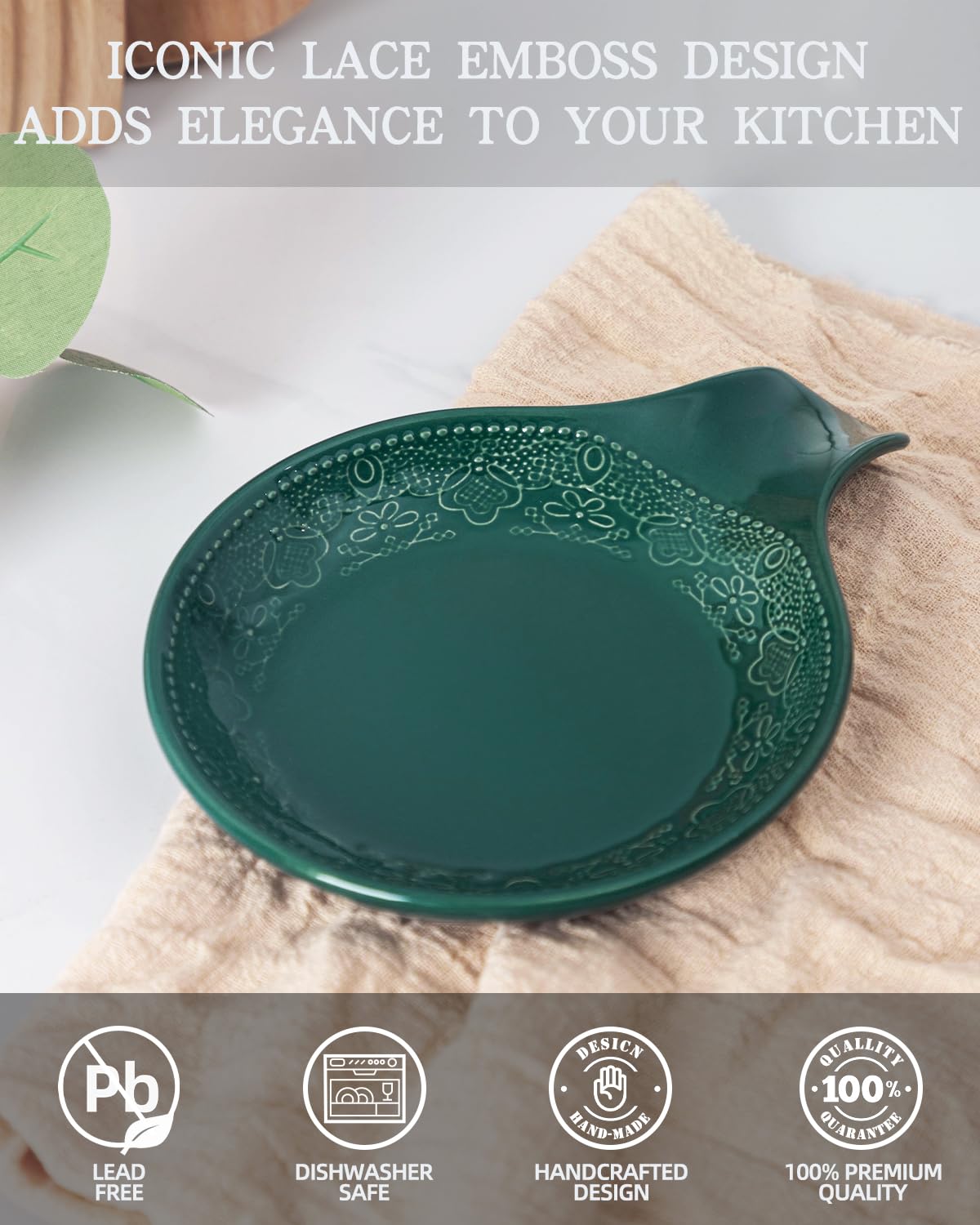 FE FUN ELEMENTS glazed ceramic surface cleans easily and resists sticking