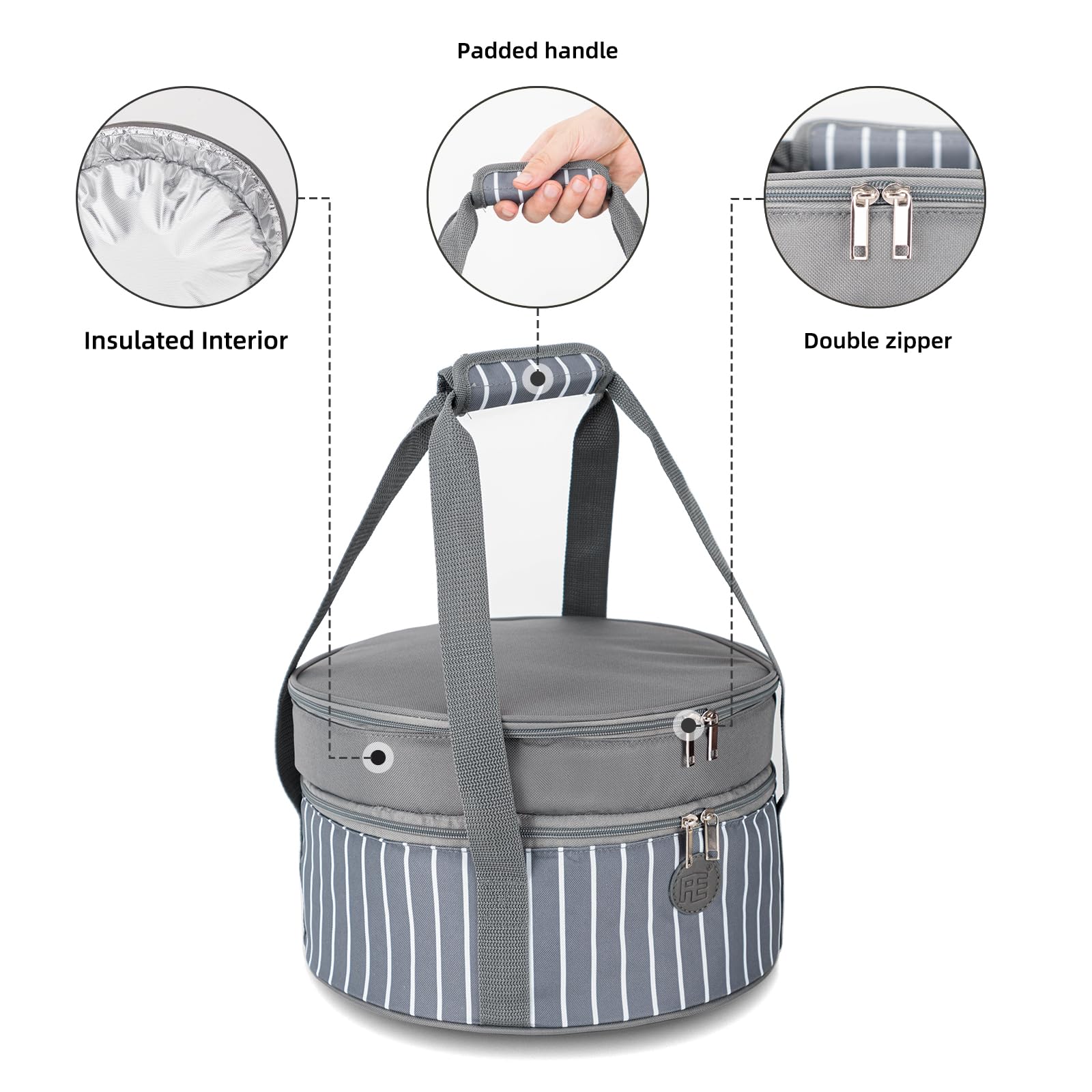 FE FUN ELEMENTS insulation preserves heat or cold for hours during potlucks