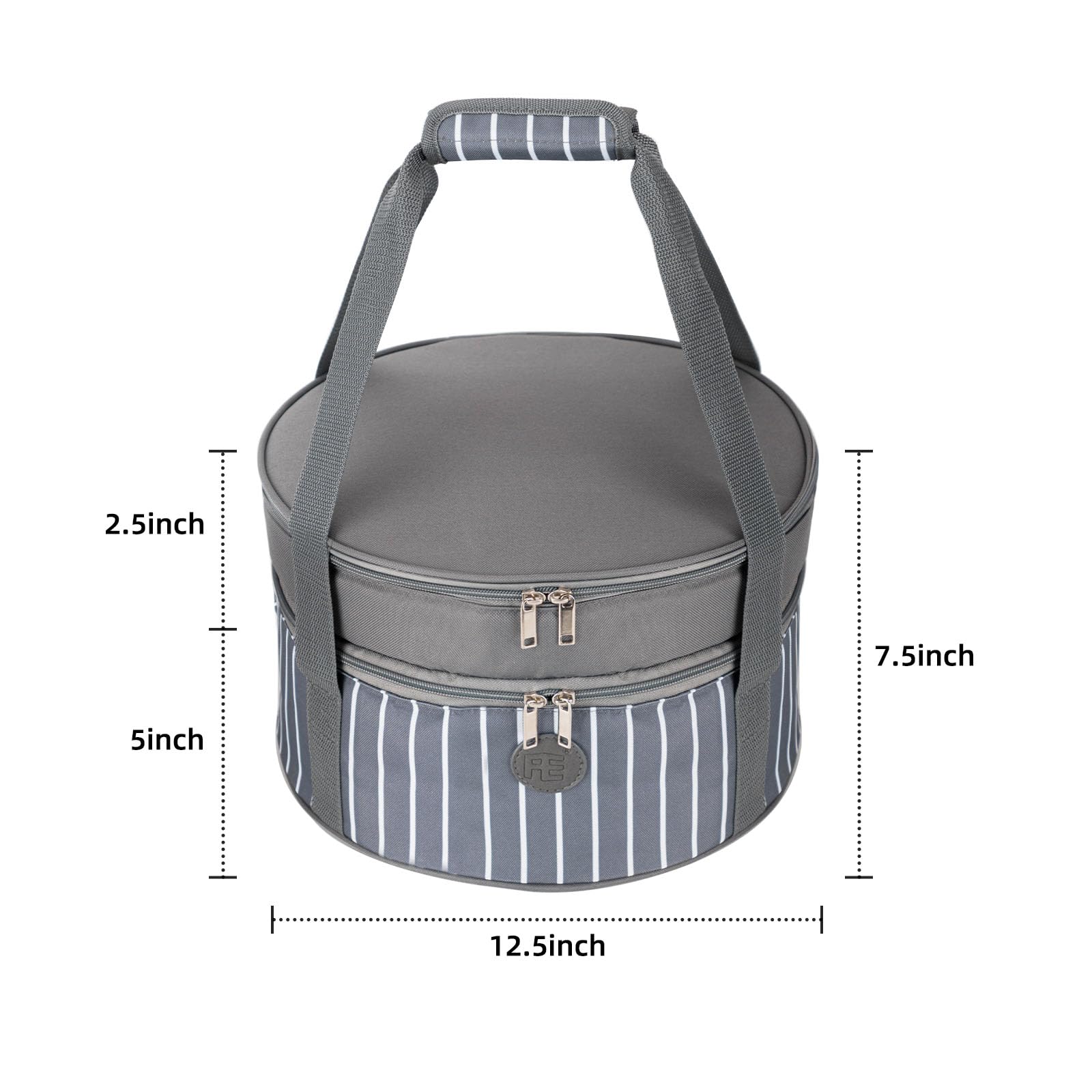 FE FUN ELEMENTS insulated casserole carrier spacious 12.5-inch diameter for large dishes