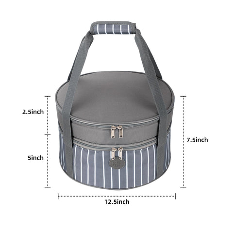 FE FUN ELEMENTS insulated casserole carrier spacious 12.5-inch diameter for large dishes
