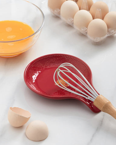 Sturdy, heat resistant FE FUN ELEMENTS ceramic spoon holder for daily use