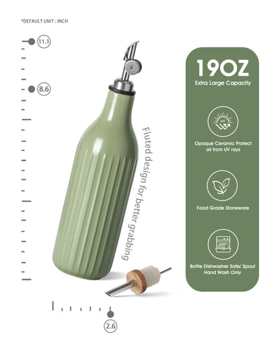 FE FUN ELEMENTS Olive Oil Dispenser with removable spout for drip-free pouring and easy refills