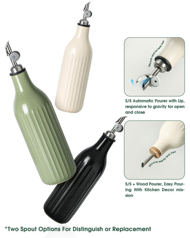 FE FUN ELEMENTS Dispenser with farmhouse wooden spout for stylish kitchen decor and smooth pours