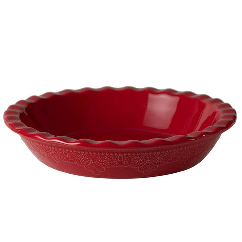 FE FUN ELEMENTS pie pan front view shows sturdy ceramic for even baking