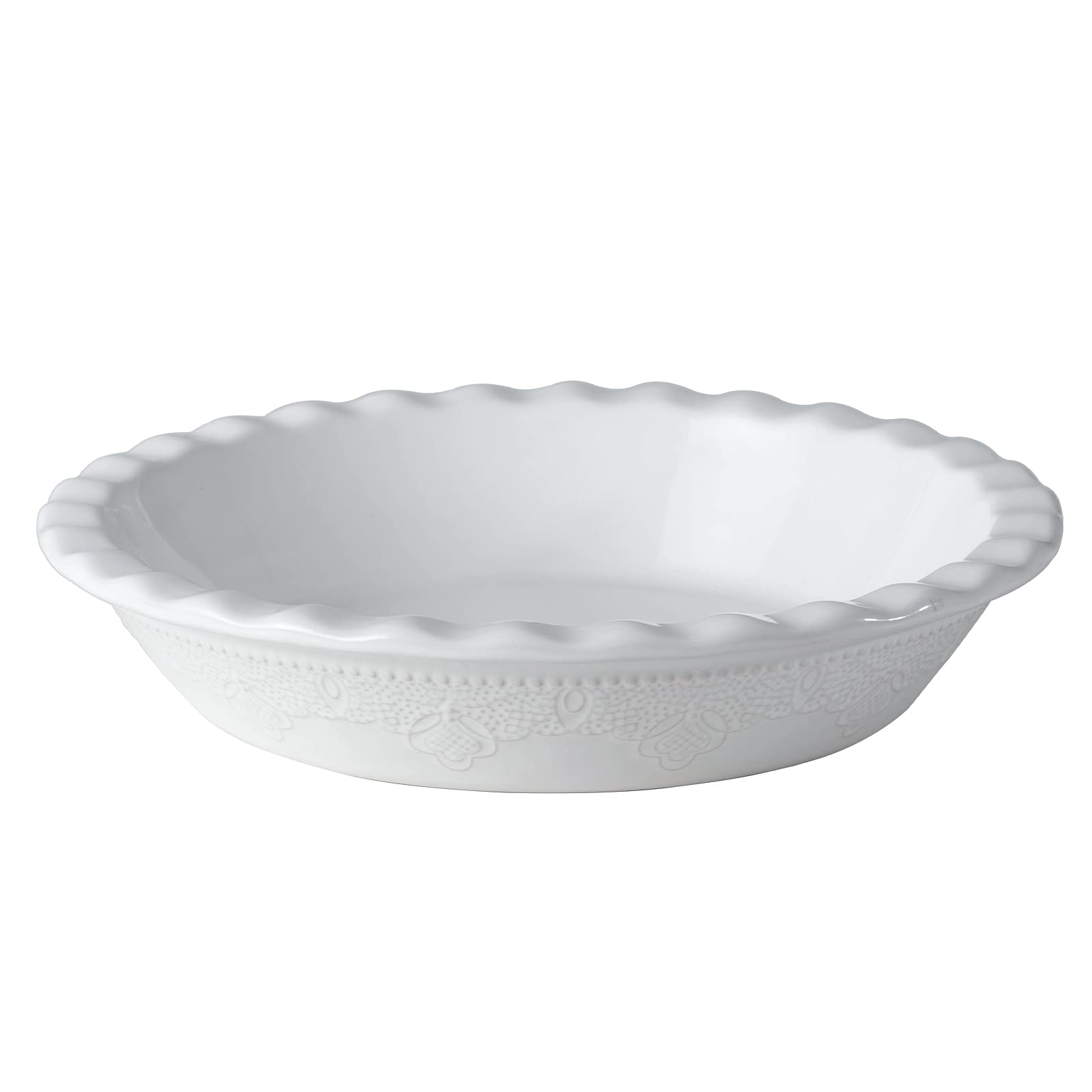 FE Fun Elements 9-inch pie pan with lace emboss for even baking and elegant crusts