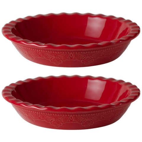 FE Fun Elements pie pan with lace emboss showcases deep dish design for even baking.