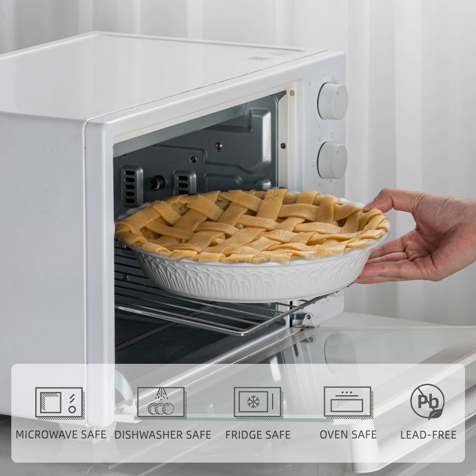 FE FUN ELEMENTS ceramic pie pan oven-safe for even browning