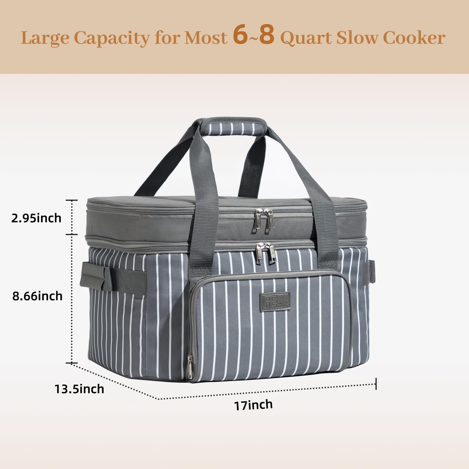 FE Fun Elements slow cooker bag secures the pot with a sturdy support pad